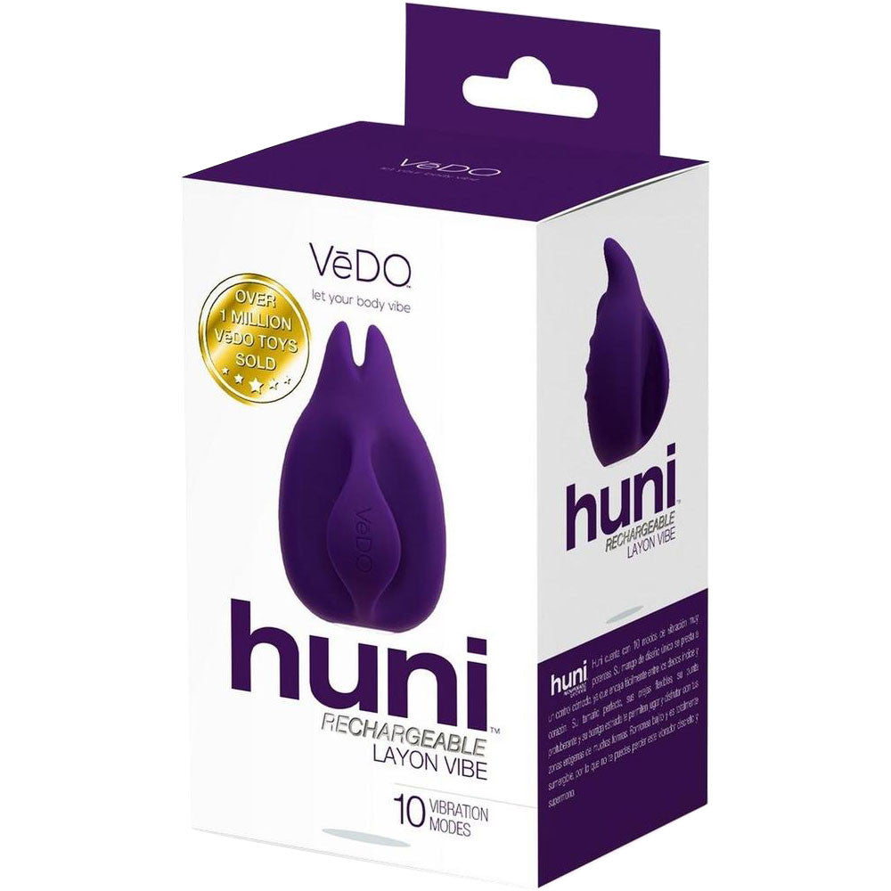 Huni Rechargeable Waterproof Silicone Lay-On Clitoral Vibrator by VeDO - Deep Purple