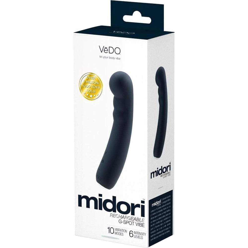 Midori Rechargeable Waterproof Silicone G-Spot Vibrator by VeDO - Just Black