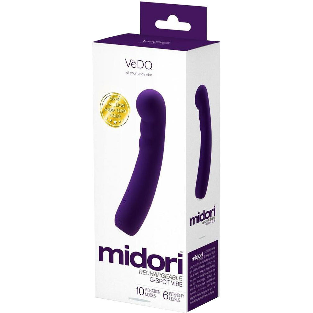 Midori Rechargeable Waterproof Silicone G-Spot Vibrator by VeDO - Deep Purple