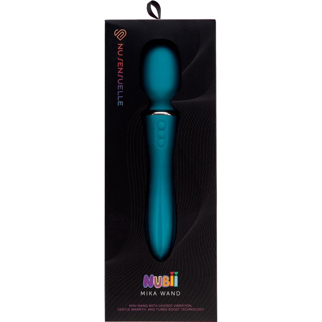 Nubii Mika Silicone Rechargeable Waterproof Mini Wand Massager By Nu Sensuelle - Blue