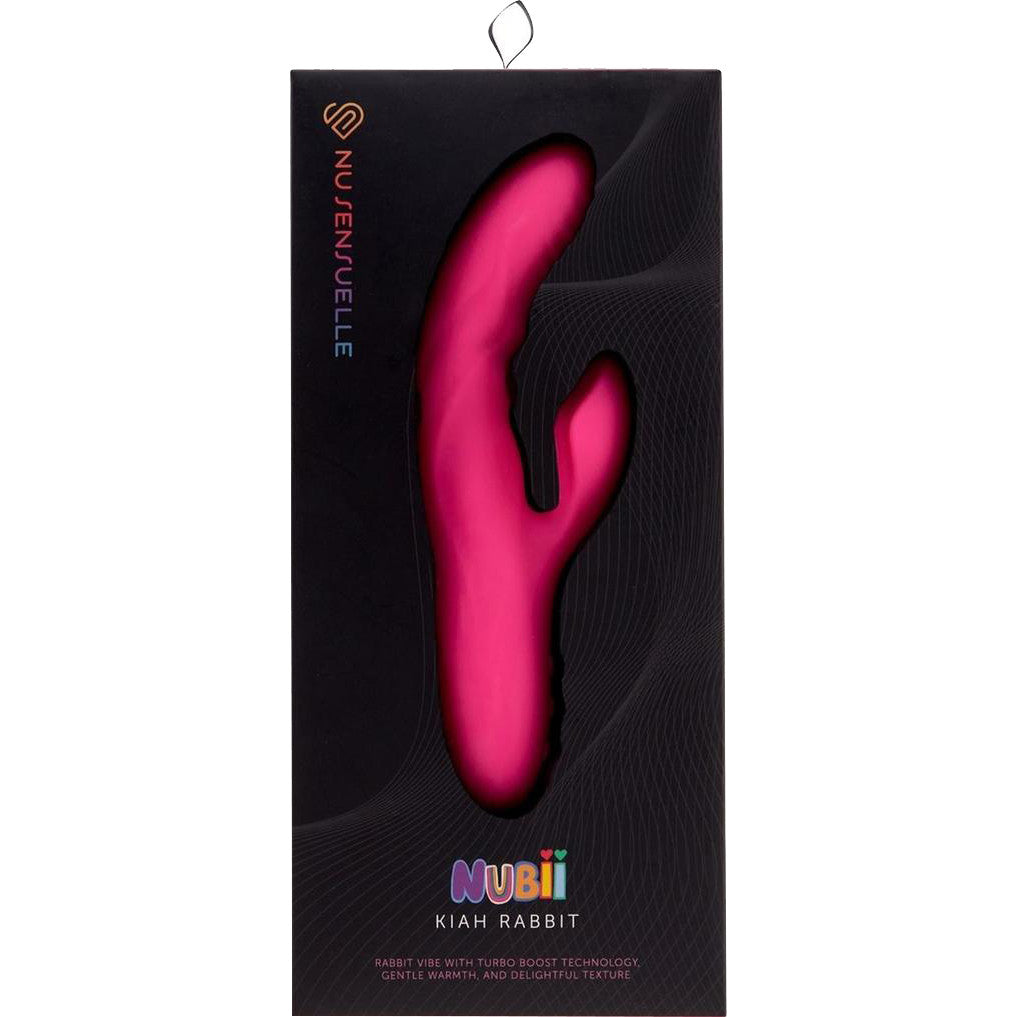 Nubii Kiah 17+3 Function Rabbit Rechargeable Silicone Dual Stim Vibrator By Nu Sensuelle - Pink