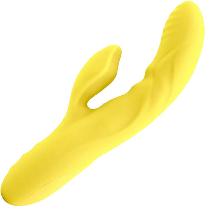 Nubii Kiah 17+3 Function Rabbit Rechargeable Silicone Dual Stim Vibrator By Nu Sensuelle - Yellow