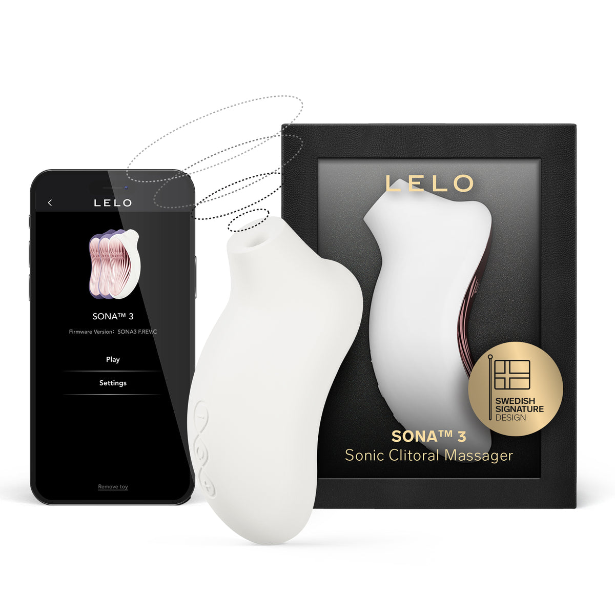LELO SONA™ 3 Waterproof Rechargeable Silicone Sonic Clitoral Massager - Cream