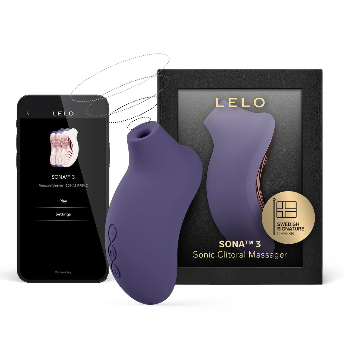 LELO SONA™ 3 Waterproof Rechargeable Silicone Sonic Clitoral Massager - Purple