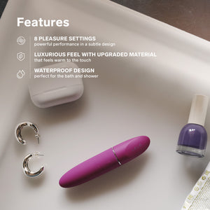 LELO MIA™ 3 Silicone Personal Massager & Clitoral Vibrator - Features Graphic