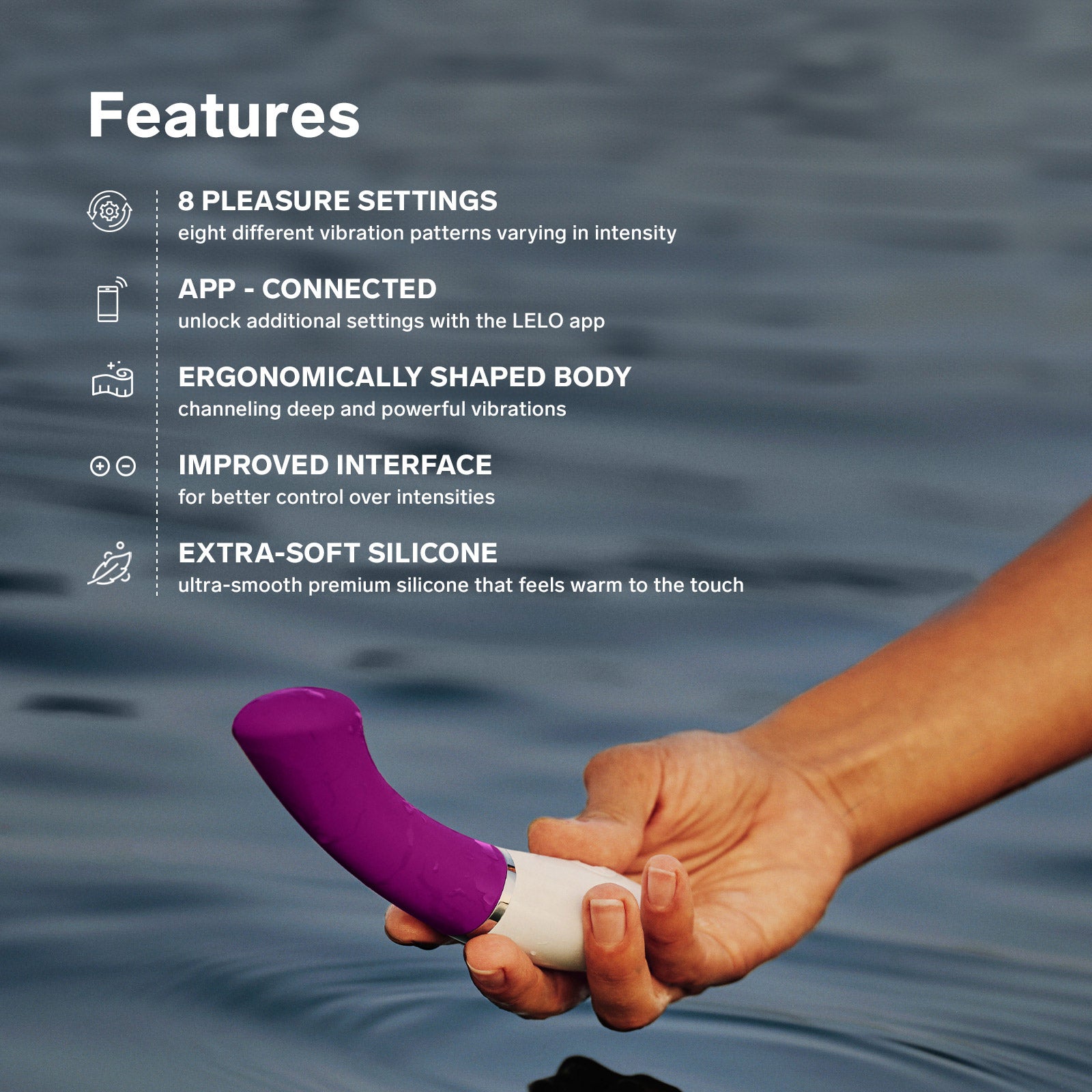LELO GIGI™ 3 App-Controlled Waterproof Silicone G-Spot Vibrator - Infographic