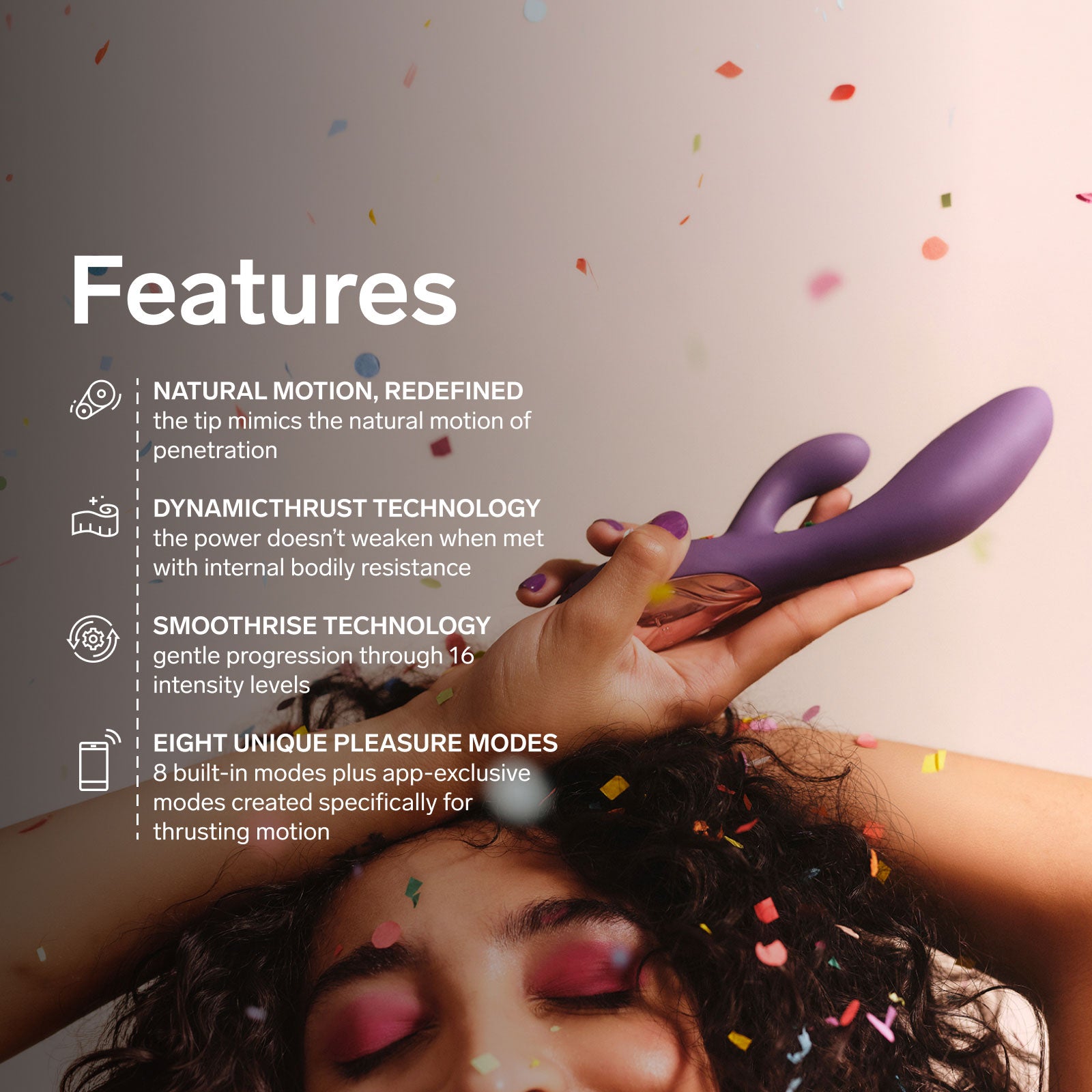 LELO INA™ Thrust Dual-Action Thrusting Vibrating Massager - Features