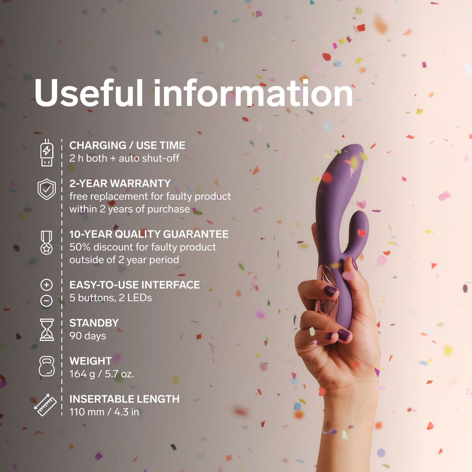 LELO INA™ Thrust Dual-Action Thrusting Vibrating Massager - Useful Information