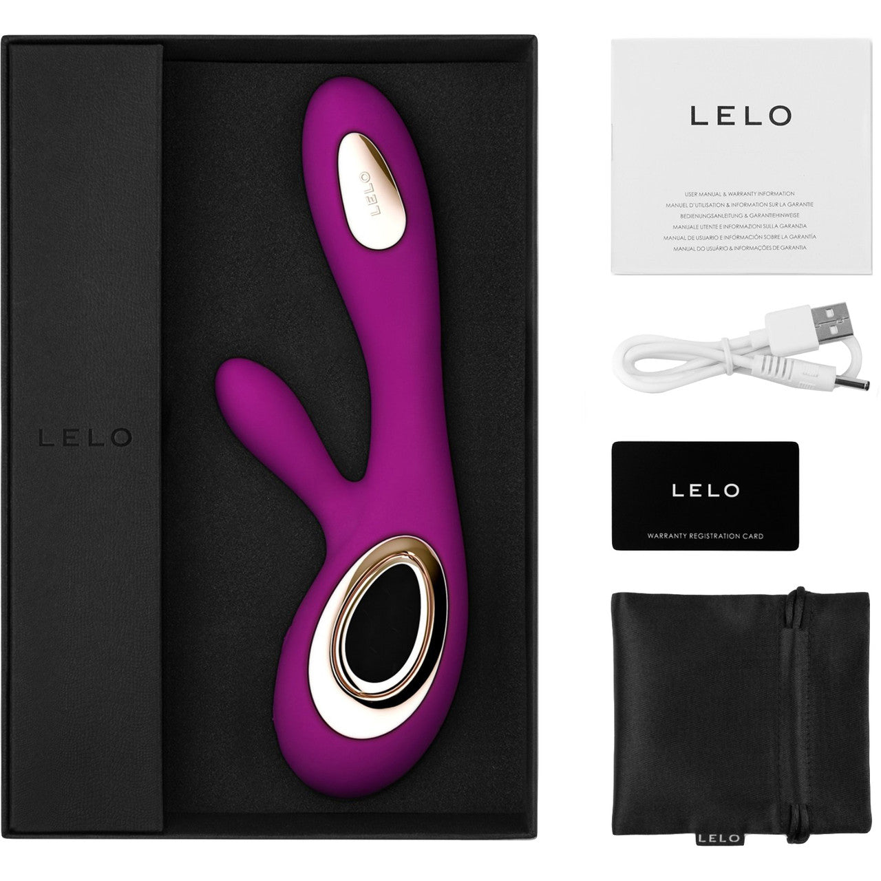 LELO SORAYA WAVE Rechargeable Silicone Dual Stimulation Vibrator - Deep Rose