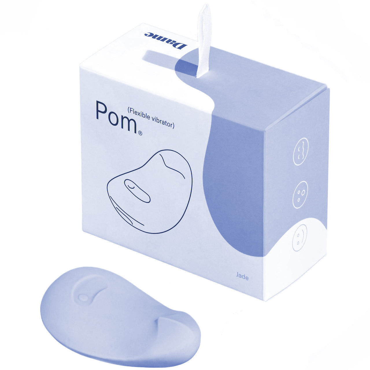 POM Silicone Rechargeable Flexible Waterproof Vibrator by Dame - Ice