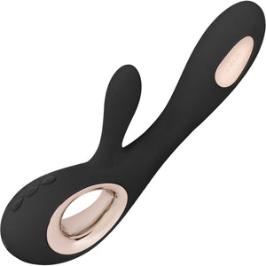 LELO SORAYA WAVE Rechargeable Silicone Dual Stimulation Vibrator - Black