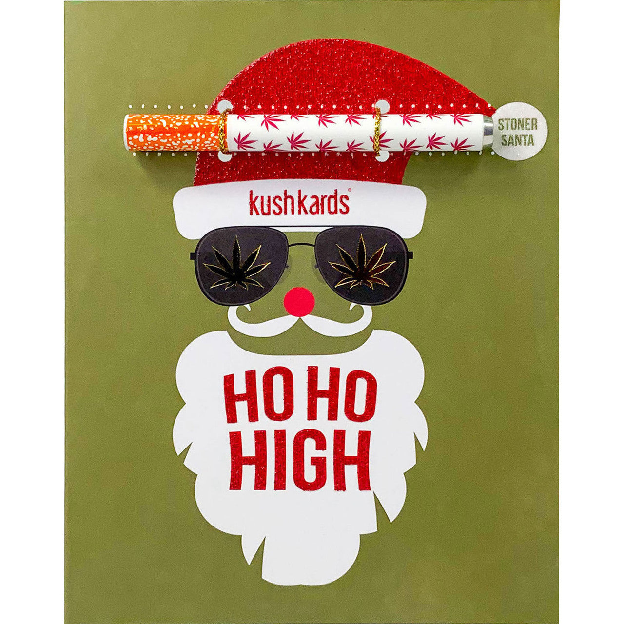 Ho Ho High One Hitter Greeting Card by KushKards