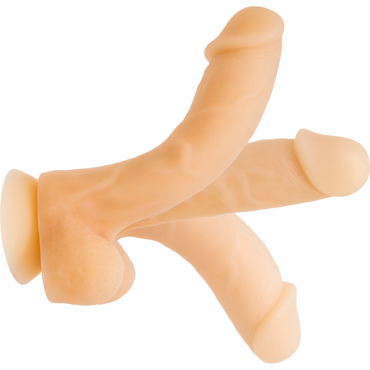 Addiction - David 8" Bendable Silicone Suction Cup Dildo With Balls - Vanilla