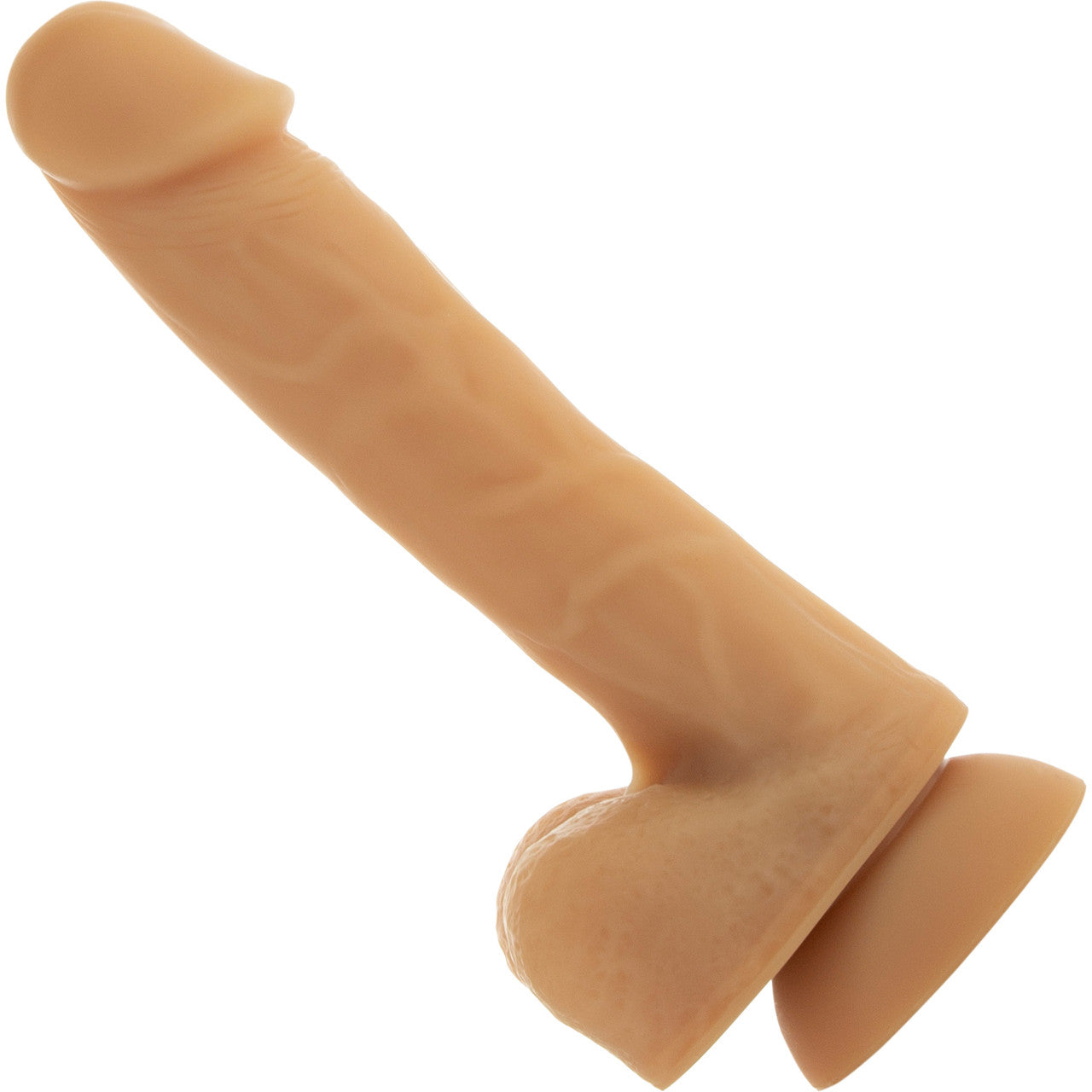 Andrew 8" Bendable Silicone Suction Cup Dildo With Balls - Caramel