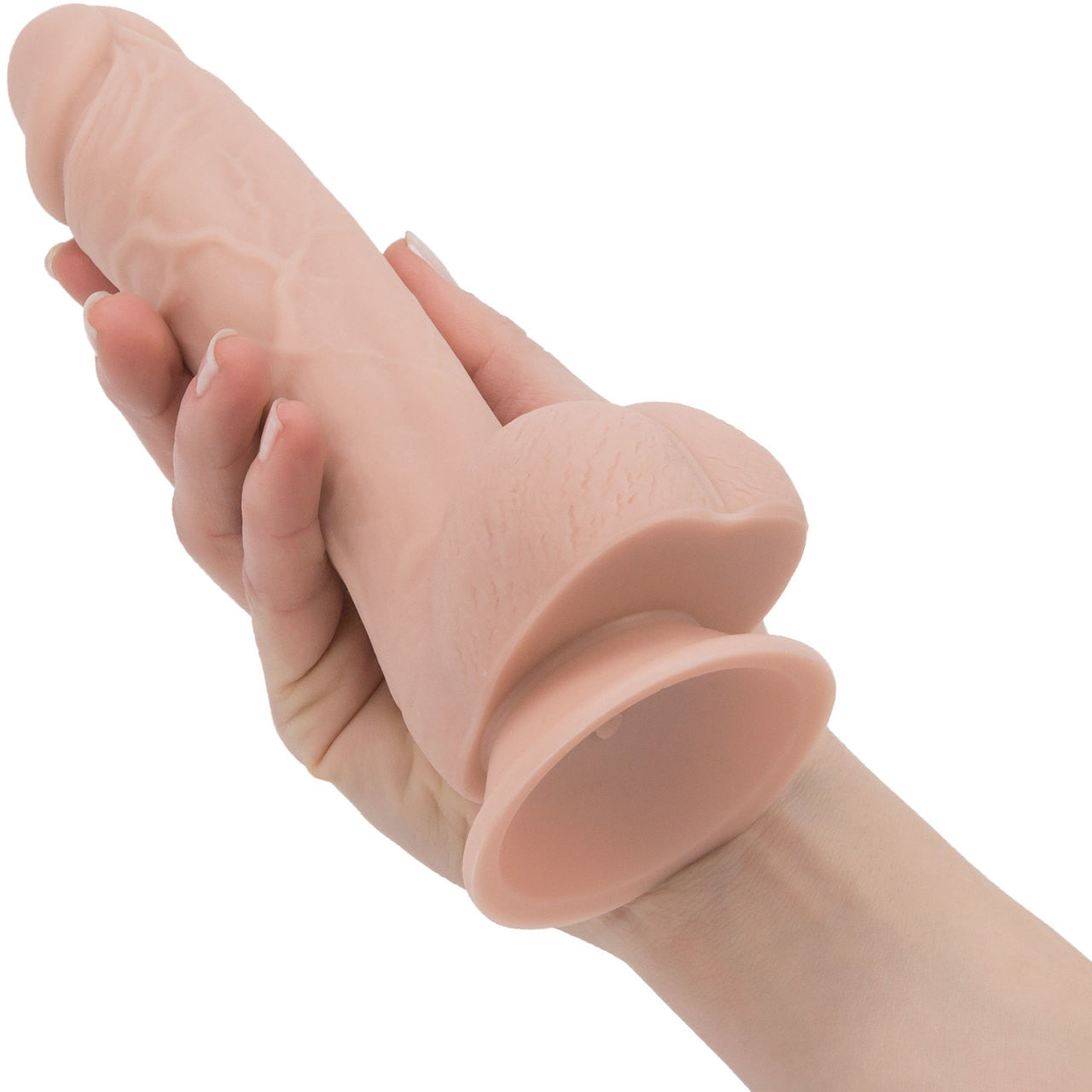 Addiction - Mark 7.5" Silicone Suction Cup Dildo With Balls - Vanilla