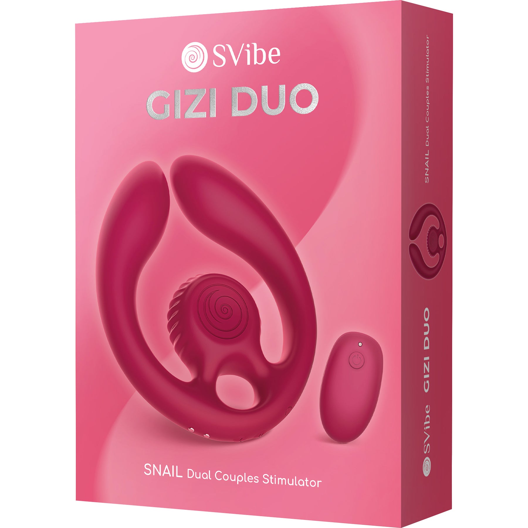 SVibe Snail GIZI Duo Silicone Rechargeable Waterproof Couples Vibrator - Burgundy