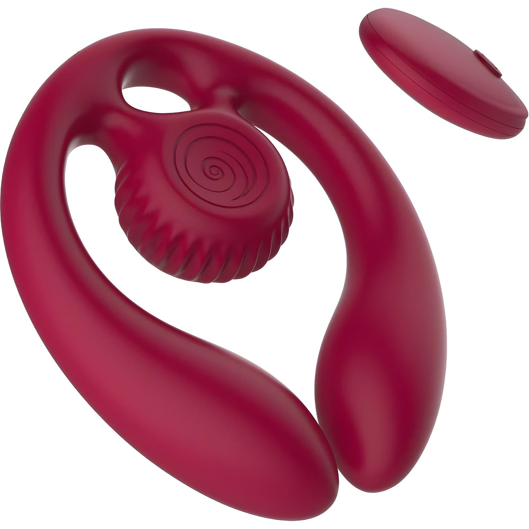 SVibe Snail GIZI Duo Silicone Rechargeable Waterproof Couples Vibrator - Burgundy