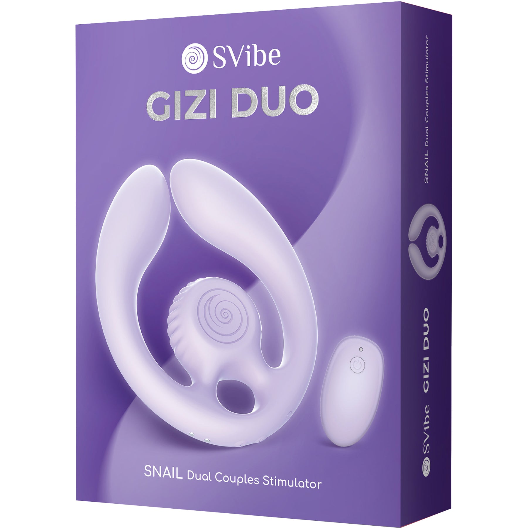SVibe Snail GIZI Duo Silicone Rechargeable Waterproof Couples Vibrator - Lilac