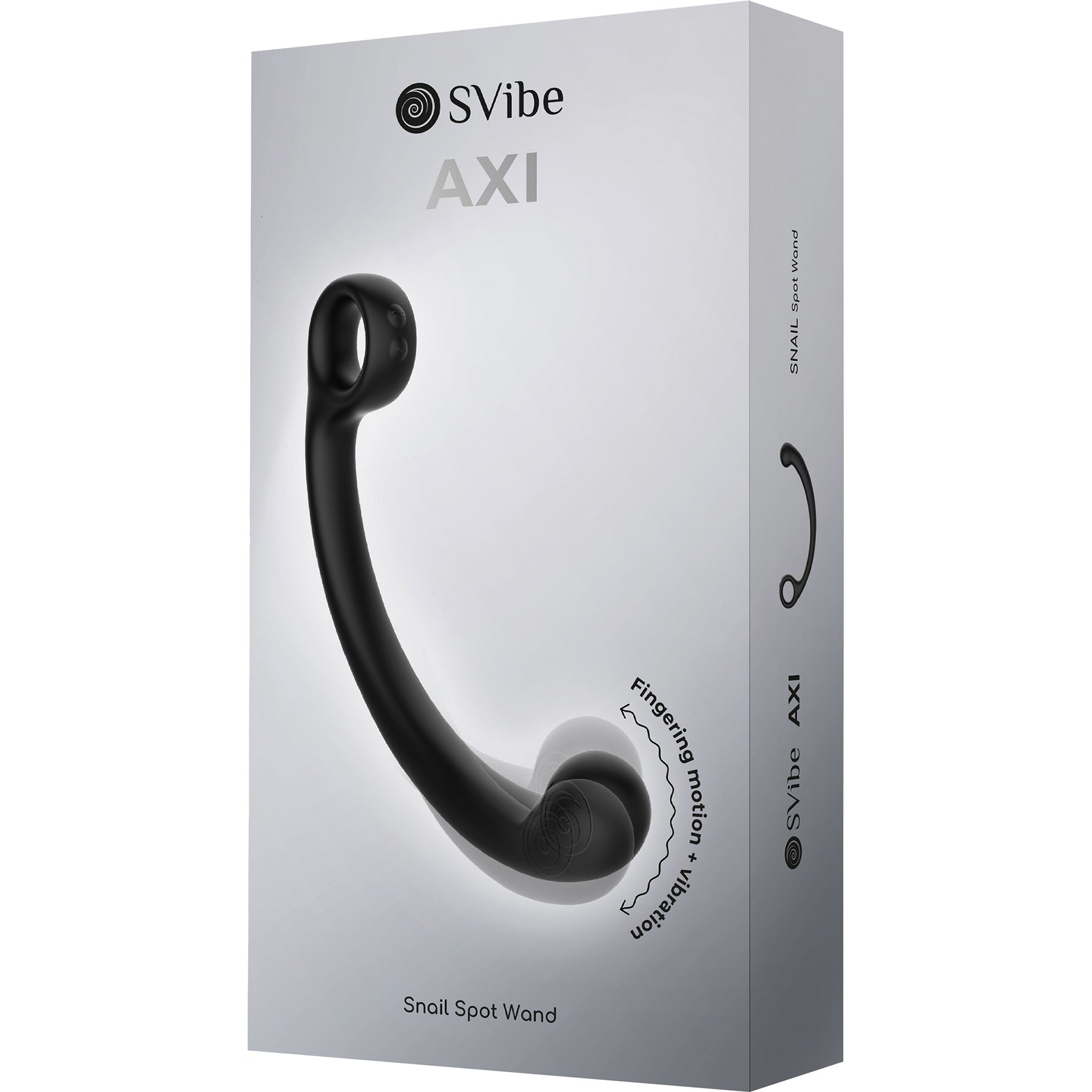 SVibe Snail AXI Spot Wand Silicone Rechargeable Waterproof G-Spot Vibrator - Granite Noir