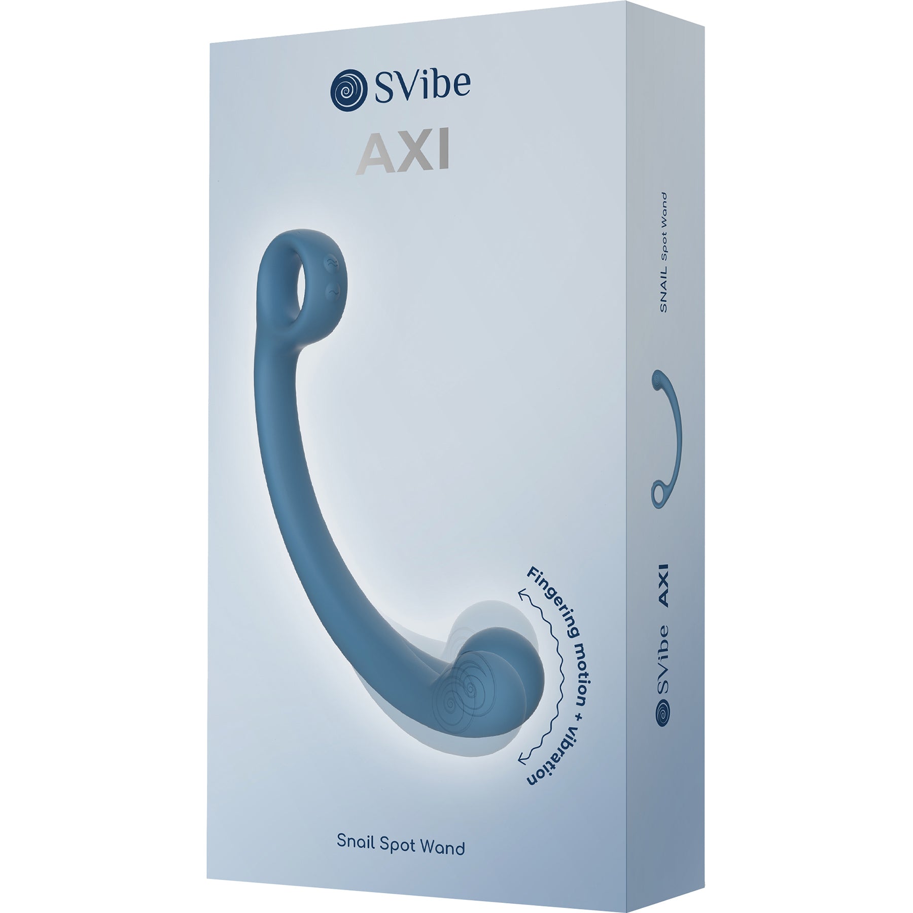 SVibe Snail AXI Spot Wand Silicone Rechargeable Waterproof G-Spot Vibrator - Blue Lagoon