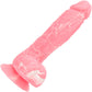 Addiction - Brandon 7.5" Glow In The Dark Silicone Suction Cup Dildo With Balls - Pink