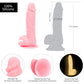 Addiction - Brandon 7.5" Glow In The Dark Silicone Suction Cup Dildo With Balls - Pink