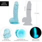 Addiction - Luke 7.5" Glow In The Dark Silicone Suction Cup Dildo With Balls - Blue