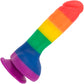 Addiction - Justin 8" Silicone Suction Cup Dildo With Balls - Pride