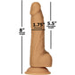 Naked Addiction Dual Density 8" Silicone Suction Cup Dildo With Balls - Caramel