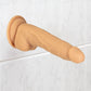 Naked Addiction Dual Density 8" Silicone Suction Cup Dildo With Balls - Caramel