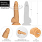 Naked Addiction Rotating & Vibrating 8" Silicone Suction Cup Dildo With Balls & Remote - Caramel