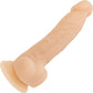 Naked Addiction Rotating & Vibrating 8" Silicone Suction Cup Dildo With Balls & Remote - Vanilla