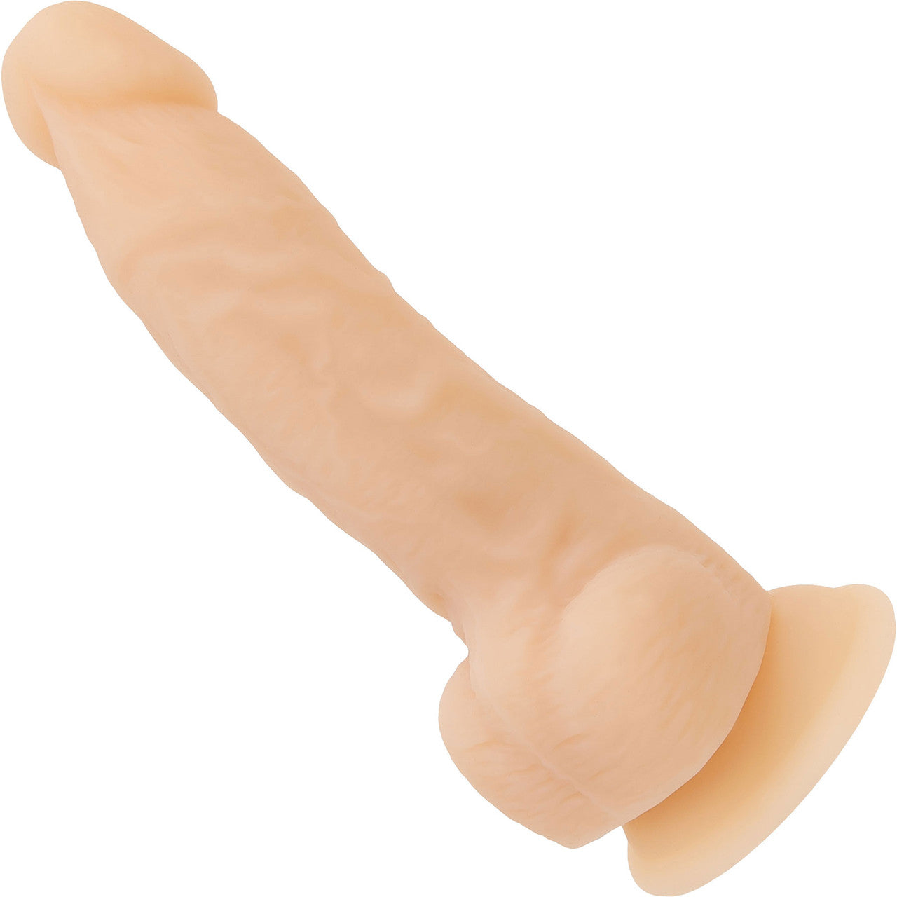 Naked Addiction Rotating & Vibrating 8" Silicone Suction Cup Dildo With Balls & Remote - Vanilla