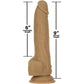 Naked Addiction Thrusting 9" Silicone Suction Cup Dildo With Balls - Caramel