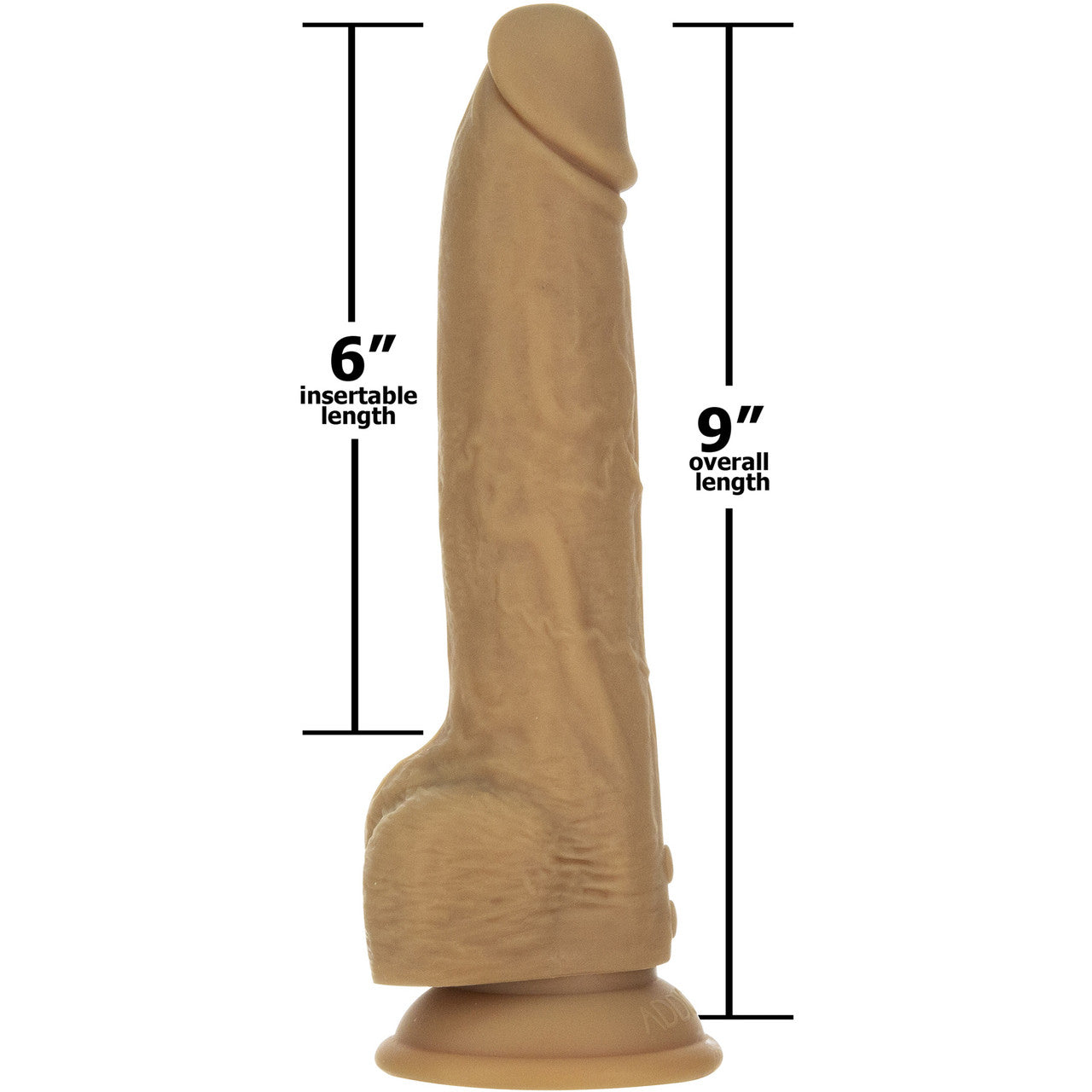 Naked Addiction Thrusting 9" Silicone Suction Cup Dildo With Balls - Caramel