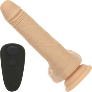 Naked Addiction Rotating, Thrusting, Vibrating 7.5" Silicone Suction Cup Dildo With Balls