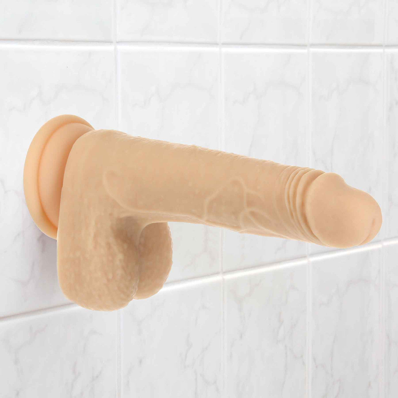 Naked Addiction Rotating, Thrusting, Vibrating 7.5" Silicone Suction Cup Dildo With Balls