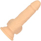 Naked Addiction Thrusting 6.5" Silicone Suction Cup Dildo With Balls - Vanilla