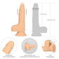 Naked Addiction Thrusting 6.5" Silicone Suction Cup Dildo With Balls - Vanilla