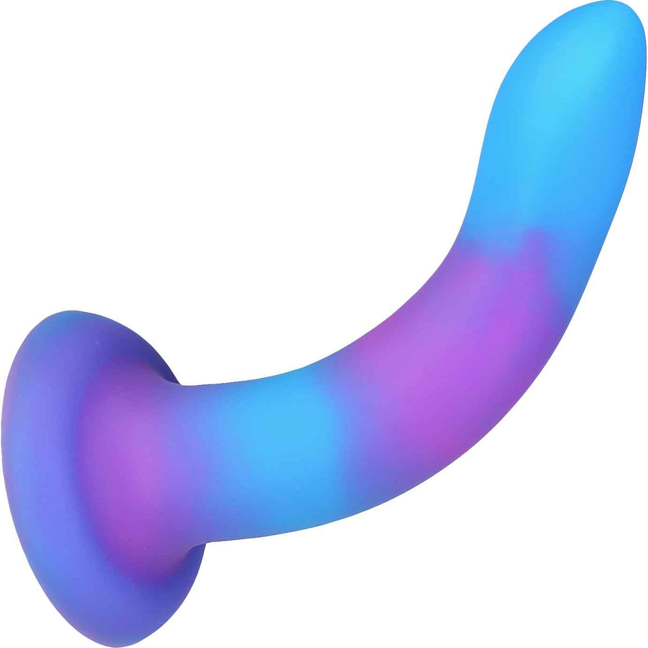 Rave By Addiction Silicone 8" Glow In The Dark Bendable Suction Cup Dildo - Blue & Purple