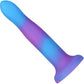 Rave By Addiction Silicone 8" Glow In The Dark Bendable Suction Cup Dildo - Blue & Purple