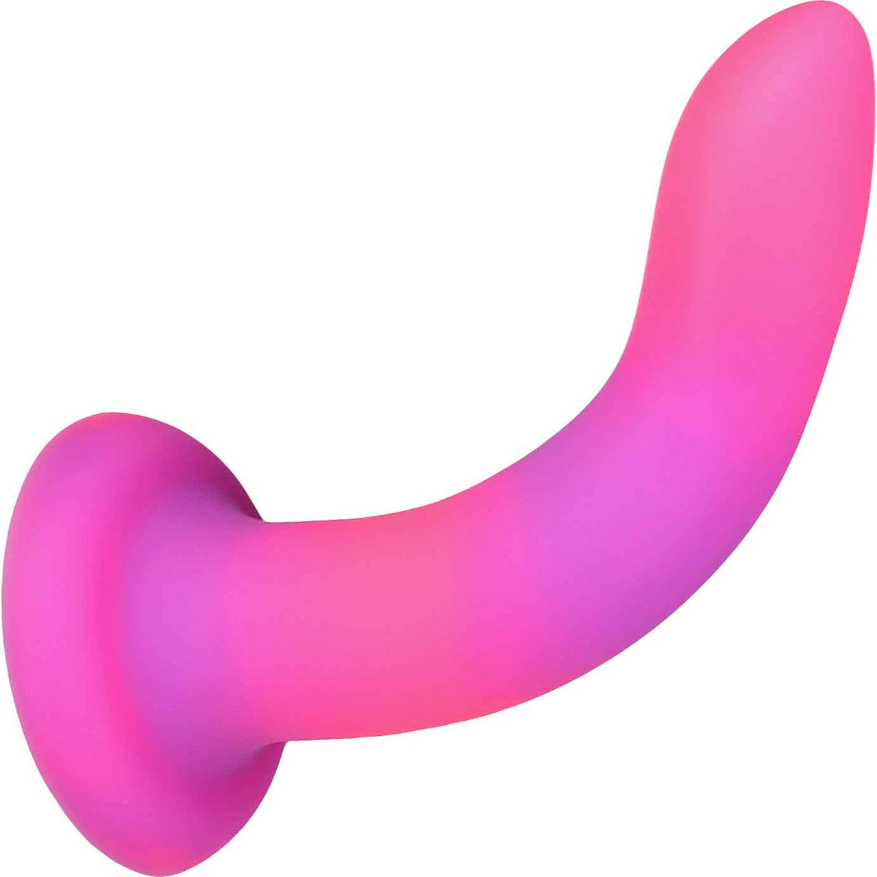 Rave By Addiction Silicone 8" Glow In The Dark Bendable Suction Cup Dildo - Pink & Purple