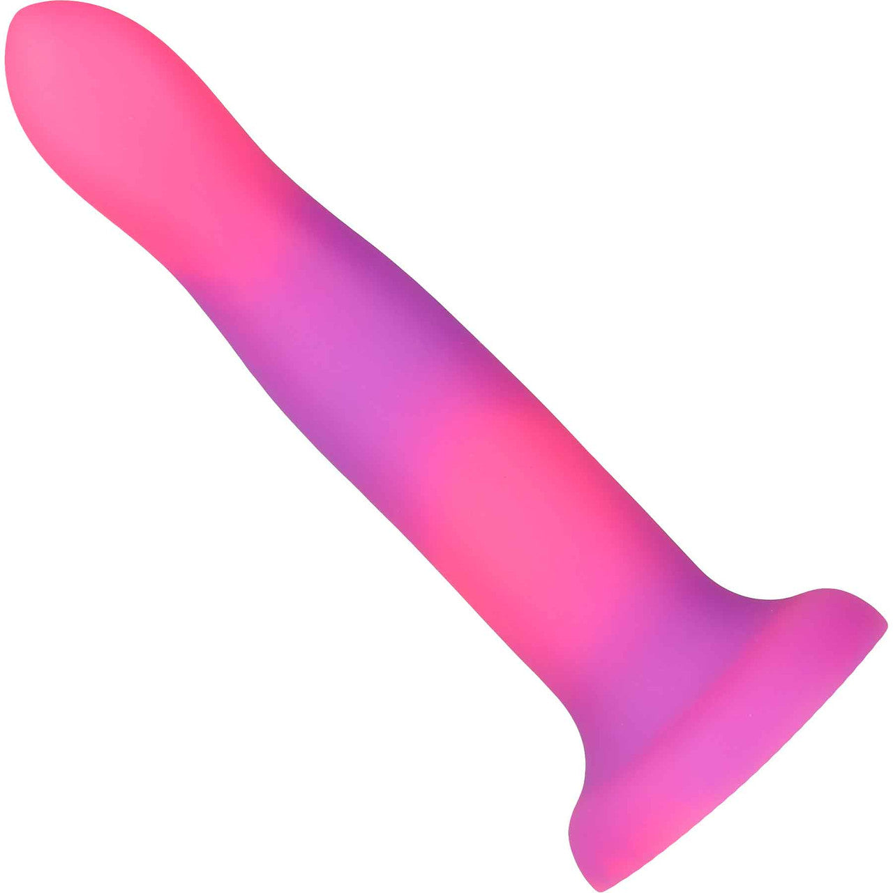 Rave By Addiction Silicone 8" Glow In The Dark Bendable Suction Cup Dildo - Pink & Purple