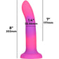 Rave By Addiction Silicone 8" Glow In The Dark Bendable Suction Cup Dildo - Pink & Purple