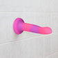 Rave By Addiction Silicone 8" Glow In The Dark Bendable Suction Cup Dildo - Pink & Purple