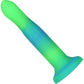 Rave By Addiction Silicone 8" Glow In The Dark Bendable Suction Cup Dildo - Blue & Green