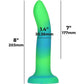 Rave By Addiction Silicone 8" Glow In The Dark Bendable Suction Cup Dildo - Blue & Green