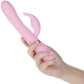 Pillow Talk Lively Silicone Waterproof Rechargeable Rotating Dual Stimulation Vibrator - Pink