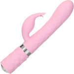 Pillow Talk Lively Silicone Waterproof Rechargeable Rotating Dual Stimulation Vibrator - Pink