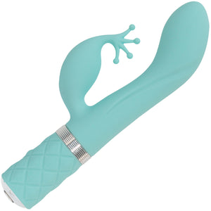 Pillow Talk Kinky Silicone Waterproof Rechargeable Dual Stimulation Vibrator - Teal